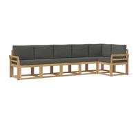 vidaXL Ensemble de canapés d'extérieur 6 pcs Blanc et Anthracite, Canapé de Jardin, Salon extérieur Moderne, Ensemble résistant aux intempéries pour terrasse, Confort assuré