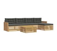 vidaXL Ensemble de canapés d'extérieur 6 pcs Blanc et Anthracite, Canapé de Patio, Ensemble Moderne, résistant aux intempéries, détente en Plein air, Coin cocooning pour Vos espaces