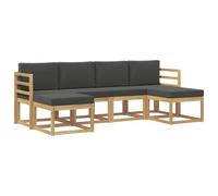vidaXL Ensemble de canapés d'extérieur 6 pcs Blanc et Anthracite, Canapé d'Exterieur Élégant, Mobilier de Patio Moderne, Canapé Résistant au Temps, Design Chic pour Détente