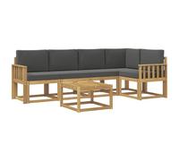vidaXL Ensemble de canapés d'extérieur 6 pcs Blanc et Anthracite, Canapé d'extérieur, Ensemble Lounge Moderne, mobilier Durable pour Un Patio Confortable et Relaxant