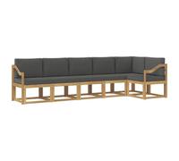 vidaXL Ensemble de canapés d'extérieur 6 pcs Blanc et Anthracite, Canapé d'extérieur Moderne, résistant aux intempéries, Coins Confortables pour Patio et terrasse