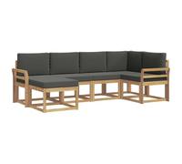 vidaXL Ensemble de canapés d'extérieur 6 pcs Blanc et Anthracite, Canapé d'extérieur, Salon de terrasse Moderne, Meubles de Jardin durables, modulables, sièges de terrasse.