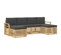 vidaXL Ensemble de canapés d'extérieur 6 pc Blanc et Anthracite