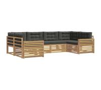 vidaXL Ensemble de canapés d'extérieur 6 pcs Blanc et Anthracite, Mobilier de Jardin, canapé d'extérieur Moderne, Ensemble sectionnel pour Le Confort sur terrasse