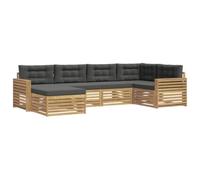 vidaXL Ensemble de canapés d'extérieur 6 pcs Blanc et Anthracite, Mobilier de Jardin, canapé Moderne d'extérieur, sectionnel Durable, Coin Lounge, Set terrasse