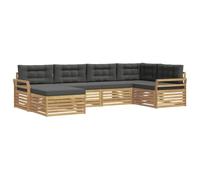 vidaXL Ensemble de canapés d'extérieur 6 pcs Blanc et Anthracite, Mobilier de Jardin, canapé Moderne d'extérieur, sectionnel Durable, Coin Lounge, Set terrasse