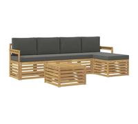 vidaXL Ensemble de canapés d'extérieur 6 pcs Blanc et Anthracite, Mobilier de Jardin, canapé Moderne, Ensemble d'extérieur, Coin Lounge, Confort sur la terrasse