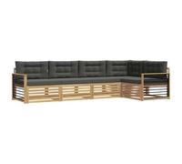 vidaXL Ensemble de canapés d'extérieur 6 pcs Blanc et Anthracite, Set de Confort extérieur, canapé sectionnel Moderne, mobilier de Jardin, détente sur la terrasse