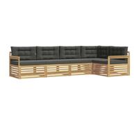 vidaXL Ensemble de canapés d'extérieur 6 pcs Blanc et Anthracite, Set de Confort extérieur, canapé sectionnel Moderne, mobilier de Jardin, détente sur la terrasse