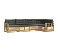 vidaXL Ensemble de canapés d'extérieur 6 pcs Blanc et Anthracite, Set de Confort extérieur, canapé sectionnel Moderne, mobilier de Jardin, détente sur la terrasse