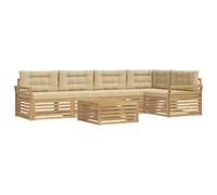 vidaXL Ensemble de canapés d'extérieur 6 pcs Blanc et Beige, Canapé de Jardin modulaire, Salon d'extérieur résistant aux intempéries, Option de Confort sur la terrasse