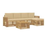 vidaXL Ensemble de canapés d'extérieur 6 pcs Blanc et Beige, Mobilier de Jardin, canapé Moderne, Ensemble d'extérieur, Coin Lounge, Confort sur la terrasse