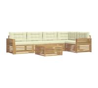 vidaXL Ensemble de canapés d'extérieur 6 pcs Blanc et crème, Canapé de Jardin modulaire, Salon d'extérieur résistant aux intempéries, Option de Confort sur la terrasse