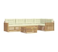 vidaXL Ensemble de canapés d'extérieur 6 pcs Blanc et crème, Canapé de Jardin modulaire, Salon d'extérieur résistant aux intempéries, Option de Confort sur la terrasse