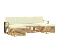 vidaXL Ensemble de canapés d'extérieur 6 pcs Blanc et crème, Canapé Moderne de Jardin, mobilier sectionnel Durable, Confort sur la terrasse