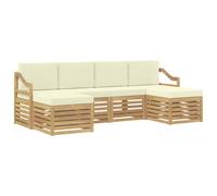 vidaXL Ensemble de canapés d'extérieur 6 pcs Blanc et crème, Canapé Moderne de Jardin, mobilier sectionnel Durable, Confort sur la terrasse