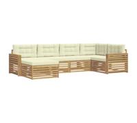 vidaXL Ensemble de canapés d'extérieur 6 pcs Blanc et crème, Mobilier de Jardin, canapé Moderne d'extérieur, sectionnel Durable, Coin Lounge, Set terrasse