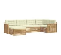 vidaXL Ensemble de canapés d'extérieur 6 pcs Blanc et crème, Mobilier de Jardin, canapé Moderne d'extérieur, sectionnel Durable, Coin Lounge, Set terrasse