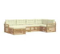 vidaXL Ensemble de canapés d'extérieur 6 pcs Blanc et crème, Mobilier de Jardin, canapé Moderne d'extérieur, sectionnel Durable, Coin Lounge, Set terrasse