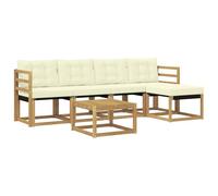 vidaXL Ensemble de canapés d'extérieur 6 pcs Blanc et crème, Mobilier de Jardin, canapé Moderne, Ensemble sectionnel pour Balcon et Patio, Assise Durable pour se détendre