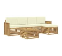 vidaXL Ensemble de canapés d'extérieur 6 pcs Blanc et crème, Mobilier de Jardin, canapé Moderne, Ensemble d'extérieur, Coin Lounge, Confort sur la terrasse