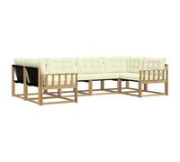 vidaXL Ensemble de canapés d'extérieur 6 pcs Blanc et crème, Salon de Jardin, canapé modulable Moderne, mobilier extérieur, Coin terrasse pour se détendre