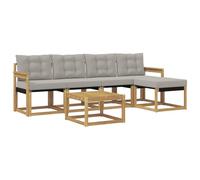 vidaXL Ensemble de canapés d'extérieur 6 pcs Blanc et Gris Clair, Mobilier de Jardin, canapé Moderne, Ensemble sectionnel pour Balcon et Patio, Assise Durable pour se détendre