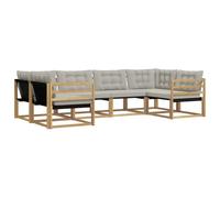 vidaXL Ensemble de canapés d'extérieur 6 pcs Blanc et Gris Clair, Salon de Jardin, canapé modulable Moderne, mobilier extérieur, Coin terrasse pour se détendre