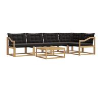 vidaXL Ensemble de canapés d'extérieur 6 pcs Blanc et Noir, Canapé de Jardin, Salon d'extérieur Moderne, Assise Durable, Confort stylé pour se détendre