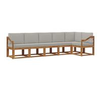 vidaXL Ensemble de canapés d'extérieur 6 pcs Gris Naturel et Clair, Canapé de Jardin Moderne, Ensemble sectionnel d'extérieur Durable, Meuble de Patio, sièges de terrasse, Confortable
