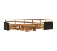 vidaXL Ensemble de canapés d'extérieur 6 pcs Naturel 79 x 79 x 37 cm, Canapé de Jardin modulaire, Salon d'extérieur résistant aux intempéries, Option de Confort sur la terrasse