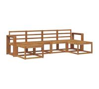 vidaXL Ensemble de canapés d'extérieur 6 pcs Naturel Bois d'ingénierie, Canapé d'extérieur Tendance, mobilier de Jardin Robuste, Salon Chic au Bord de la Piscine, assises Patio polyvalentes