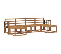 vidaXL Ensemble de canapés d'extérieur 6 pcs Naturel Bois d'ingénierie, Canapé d'extérieur Tendance, mobilier de Jardin Robuste, Salon Chic au Bord de la Piscine, assises Patio polyvalentes