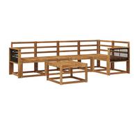 vidaXL Ensemble de canapés d'extérieur 6 pcs Naturel, Canapé de jardin, meubles sectionnels d'extérieur modernes, sièges durables pour terrasse, ensemble de salon de patio confortable pour se détendre