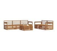 vidaXL Ensemble de canapés d'extérieur 6 pcs Naturel, Canapé d'extérieur Moderne, Ensemble sectionnel pour Jardin, mobilier résistant, Confort sur la terrasse
