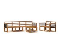 vidaXL Ensemble de canapés d'extérieur 6 pcs Naturel, Ensemble de canapé de Jardin en Acacia, mobilier extérieur Moderne, sectionnel Durable, Lounge stylé, Design Ergonomique