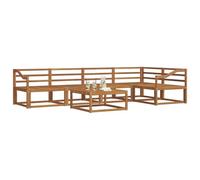 vidaXL Ensemble de canapés d'extérieur 6 pcs Naturel, Ensemble de Meubles de Jardin, canapé de Patio Moderne, Salon modulaire Durable, sièges extérieurs pour arrière-Cour, Piscine, Bois d'acacia