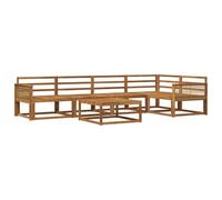 vidaXL Ensemble de canapés d'extérieur 6 pcs Naturel, Ensemble mobilier extérieur en Acacia, canapé Moderne, Coin Piscine Chic, Salon Patin élégante, sectionnel Jardin