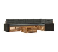 vidaXL Ensemble de canapés d'extérieur 6 pcs Naturel et Anthracite, Canapé de Jardin modulaire, Salon d'extérieur résistant aux intempéries, Option de Confort sur la terrasse
