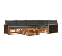 vidaXL Ensemble de canapés d'extérieur 6 pcs Naturel et Anthracite, Canapé de Jardin modulaire, Salon d'extérieur résistant aux intempéries, Option de Confort sur la terrasse