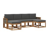 vidaXL Ensemble de canapés d'extérieur 6 pcs Naturel et Anthracite, Canapé d'Exterieur Élégant, Mobilier de Patio Moderne, Canapé Résistant au Temps, Design Chic pour Détente