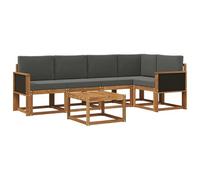 vidaXL Ensemble de canapés d'extérieur 6 pcs Naturel et Anthracite, Canapé d'extérieur, Ensemble Lounge Moderne, mobilier Durable pour Un Patio Confortable et Relaxant