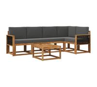 vidaXL Ensemble de canapés d'extérieur 6 pcs Naturel et Anthracite, Canapé d'extérieur, Ensemble Lounge Moderne, mobilier Durable pour Un Patio Confortable et Relaxant