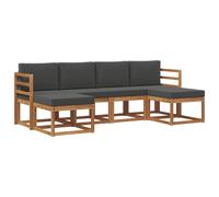 vidaXL Ensemble de canapés d'extérieur 6 pcs Naturel et Anthracite, Canapé d'extérieur Tendance, mobilier de Jardin Robuste, Salon Chic au Bord de la Piscine, assises Patio polyvalentes