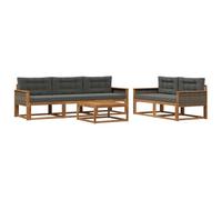 vidaXL Ensemble de canapés d'extérieur 6 pcs Naturel et Anthracite, Ensemble de Meubles de Jardin Modernes, canapé d'extérieur, Salon de Patio, Coin détente près de la Piscine