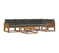 vidaXL Ensemble de canapés d'extérieur 6 pcs Naturel et Anthracite, Ensemble mobilier extérieur en Acacia, canapé Moderne, Coin Piscine Chic, Salon Patin élégante, sectionnel Jardin