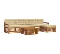 Vidaxl Ensemble De Canapés D'extérieur 6 Pcs Naturel Et Beige