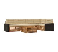 vidaXL Ensemble de canapés d'extérieur 6 pcs Naturel et Beige, Canapé de Jardin modulaire, Salon d'extérieur résistant aux intempéries, Option de Confort sur la terrasse