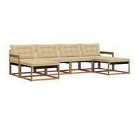 vidaXL Ensemble de canapés d'extérieur 6 pcs Naturel et Beige, Canapé de Jardin, Salon de Patio Moderne, sièges extérieurs durables, mobilier pour Un Confort Optimal