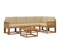 vidaXL Ensemble de canapés d'extérieur 6 pcs Naturel et Beige, Canapé d'extérieur, Ensemble Lounge Moderne, mobilier Durable pour Un Patio Confortable et Relaxant